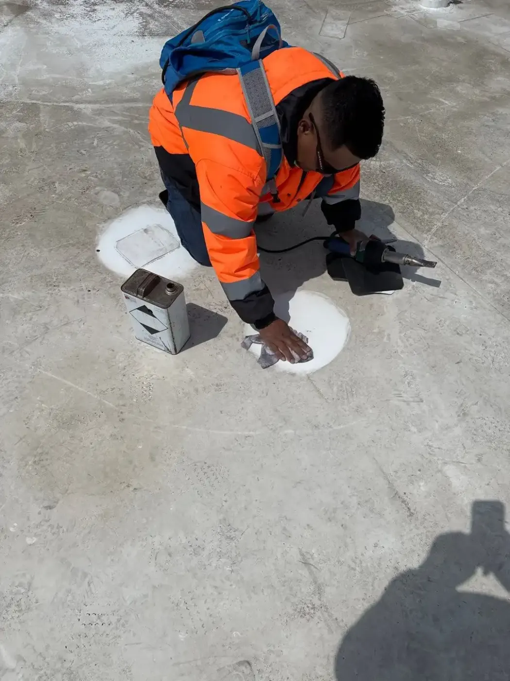 Tarping and dry-in on a Sullivan commercial roof
